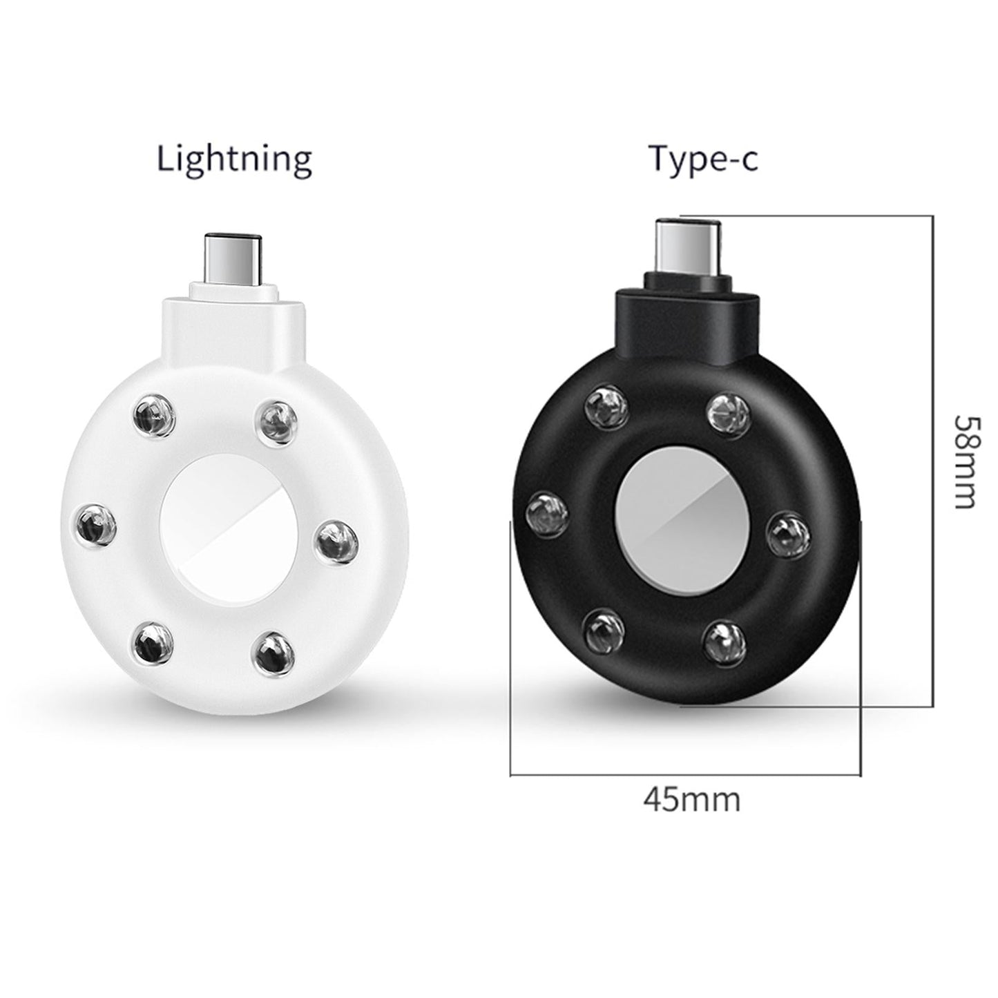 Pocket Sized Camera Detector W/LED Lights for Dressing Room Bathroom Black