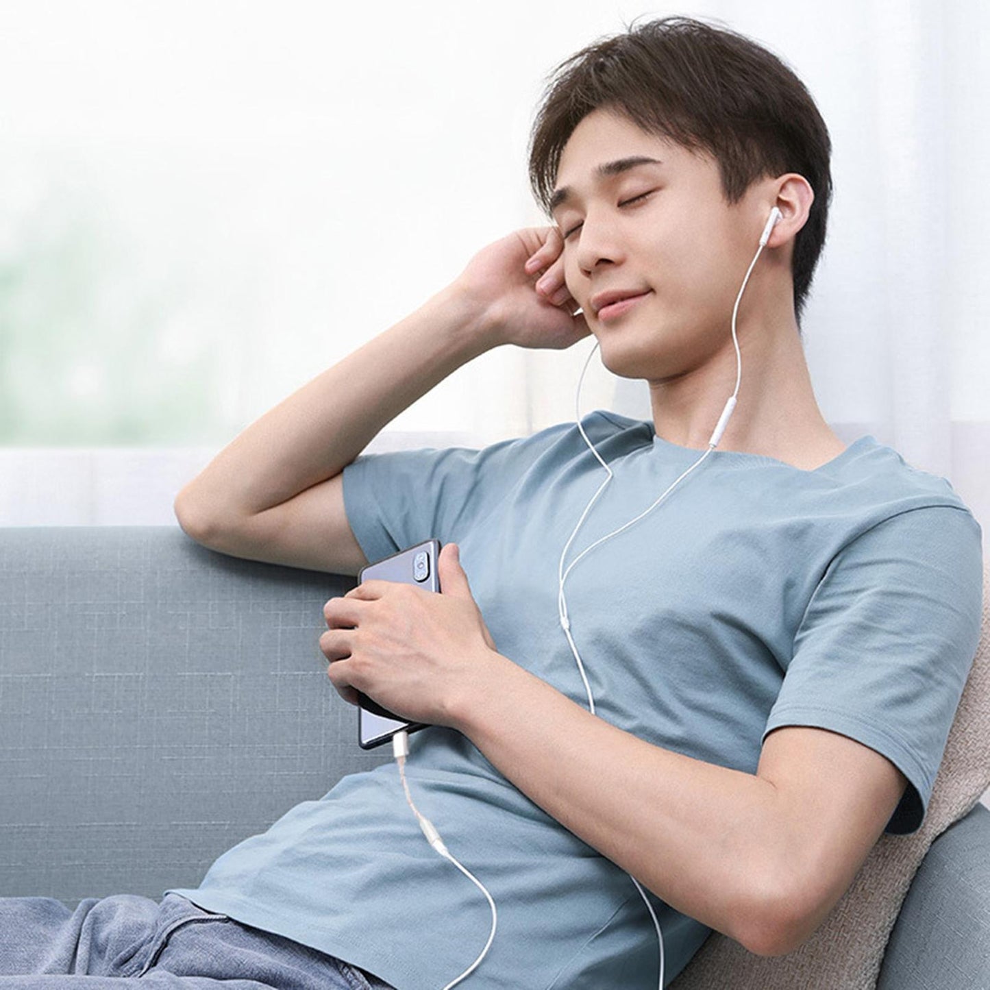 USB C to 3.5mm USB C to Mic Jack External Audio Adapter Black