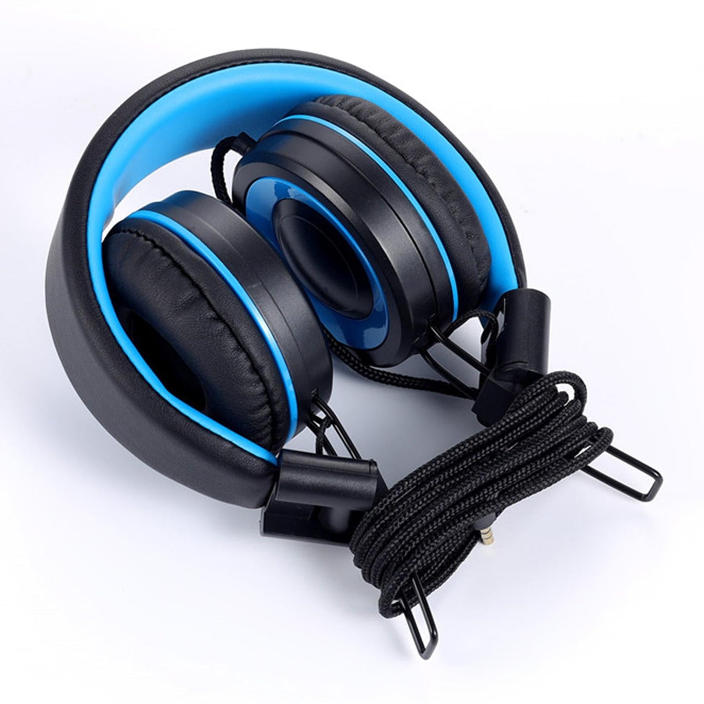 On-Ear Wired Headset Noise Cancellation 3.5mm Socket for School Travel Kids Blue Black