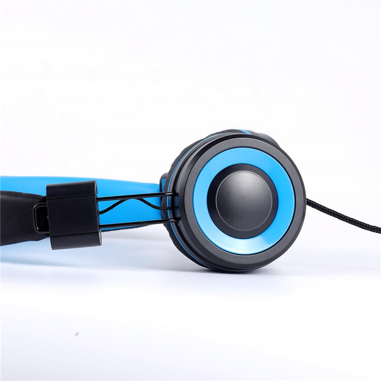 On-Ear Wired Headset Noise Cancellation 3.5mm Socket for School Travel Kids Blue Black