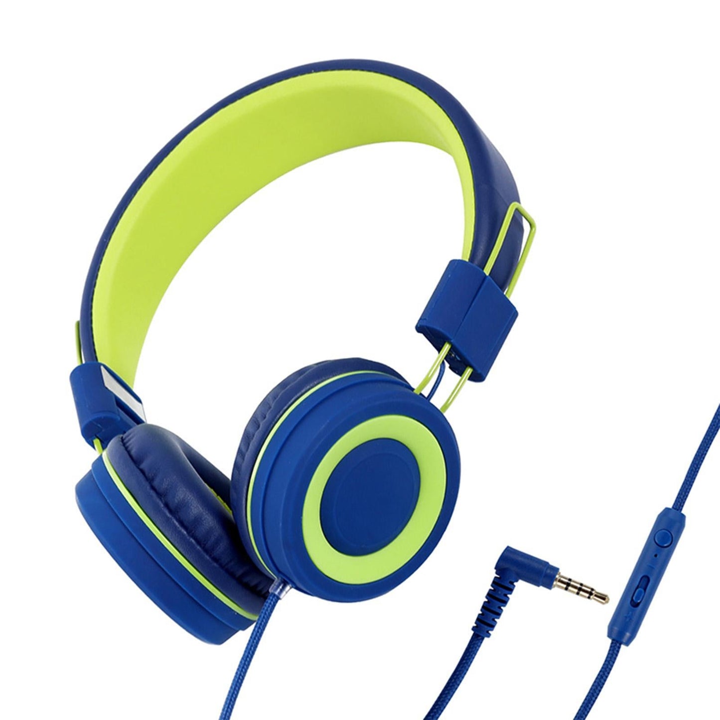 On-Ear Wired Headset Noise Cancellation 3.5mm Socket for School Travel Kids Blue Green