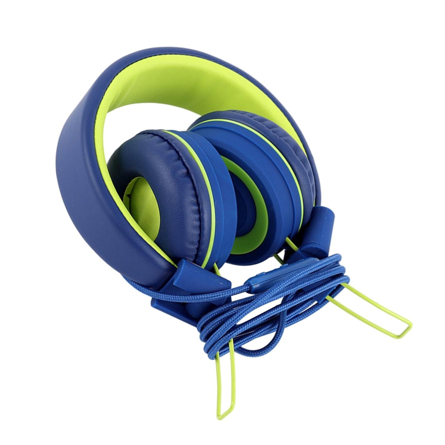 On-Ear Wired Headset Noise Cancellation 3.5mm Socket for School Travel Kids Blue Green