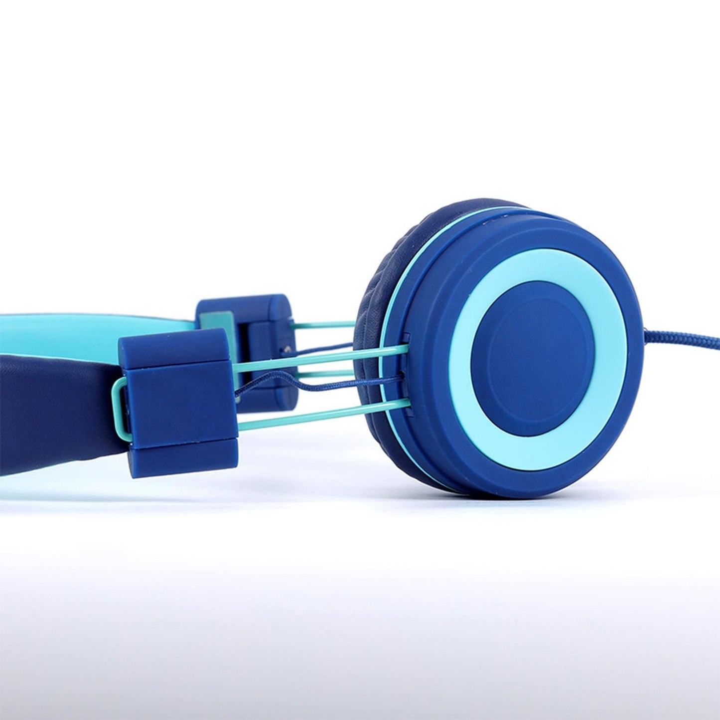 On-Ear Wired Headset Noise Cancellation 3.5mm Socket for School Travel Kids Blue