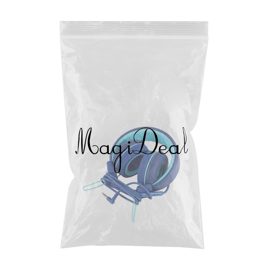 On-Ear Wired Headset Noise Cancellation 3.5mm Socket for School Travel Kids Blue