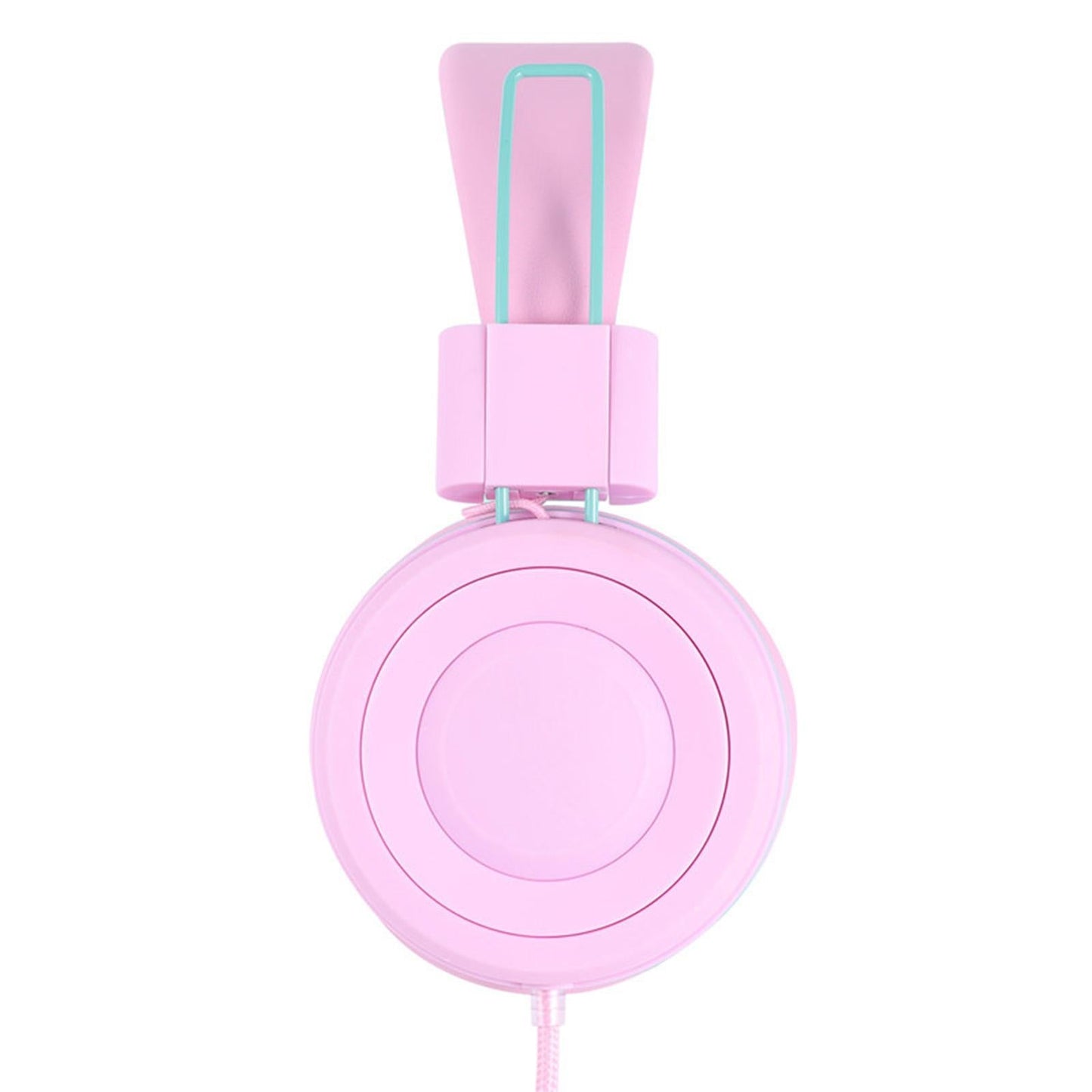 On-Ear Wired Headset Noise Cancellation 3.5mm Socket for School Travel Kids Pink