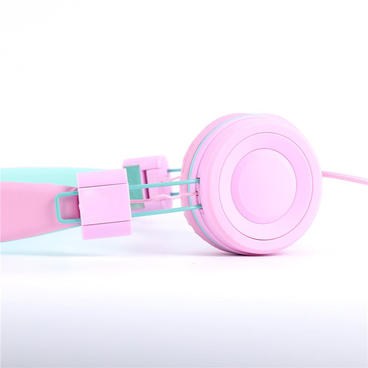 On-Ear Wired Headset Noise Cancellation 3.5mm Socket for School Travel Kids Pink