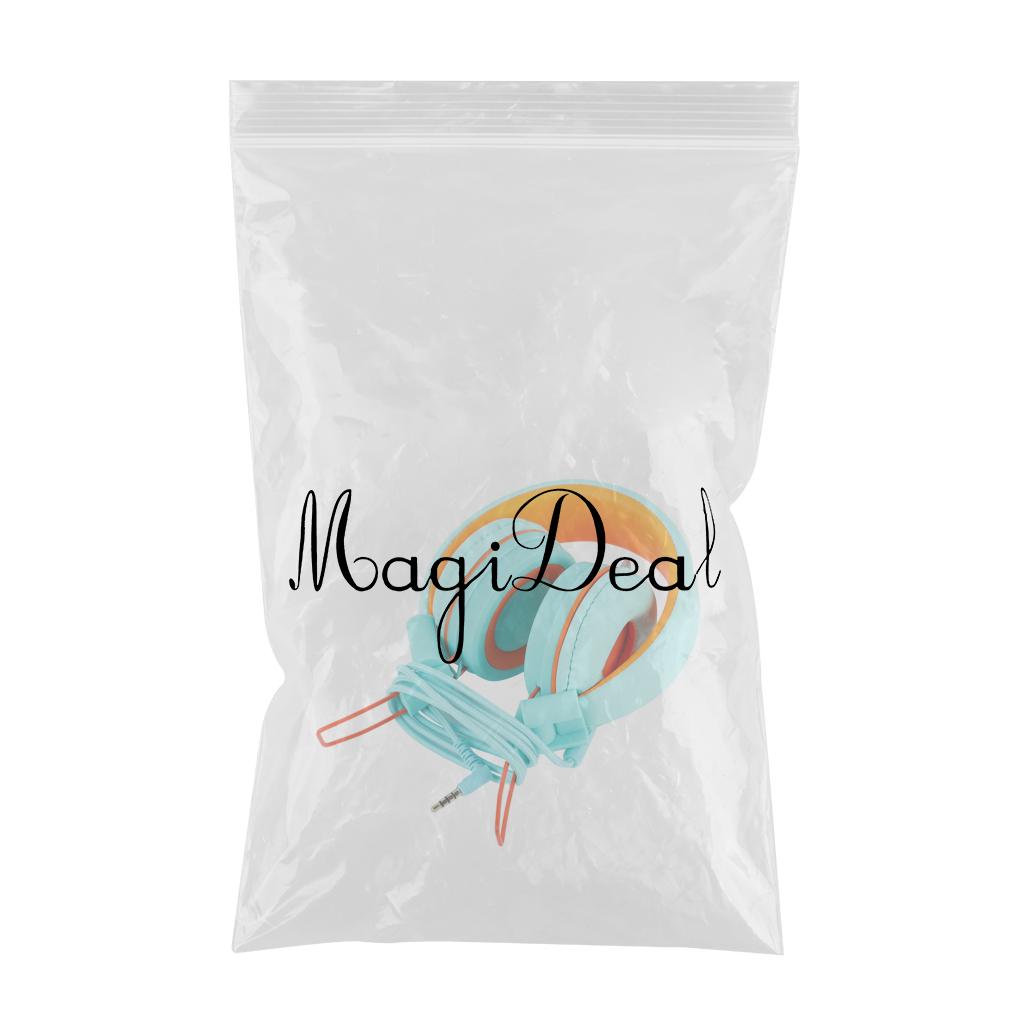 On-Ear Wired Headset Noise Cancellation 3.5mm Socket for School Travel Kids Green Orange