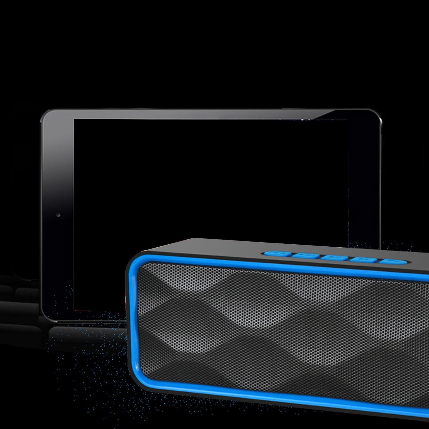 Protable Bluetooth Speaker with FM Radio USB AUX for Smartphones Blue