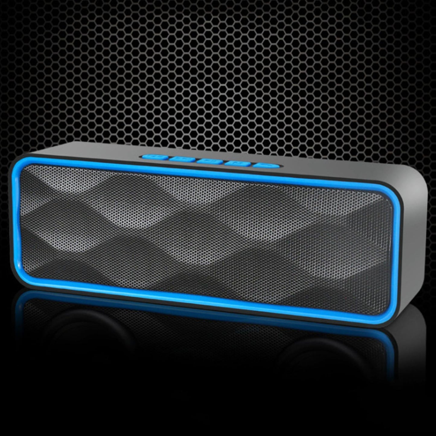 Protable Bluetooth Speaker with FM Radio USB AUX for Smartphones Blue