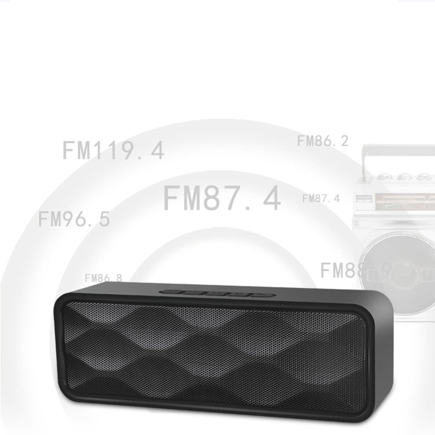 Protable Bluetooth Speaker with FM Radio USB AUX for Smartphones Blue