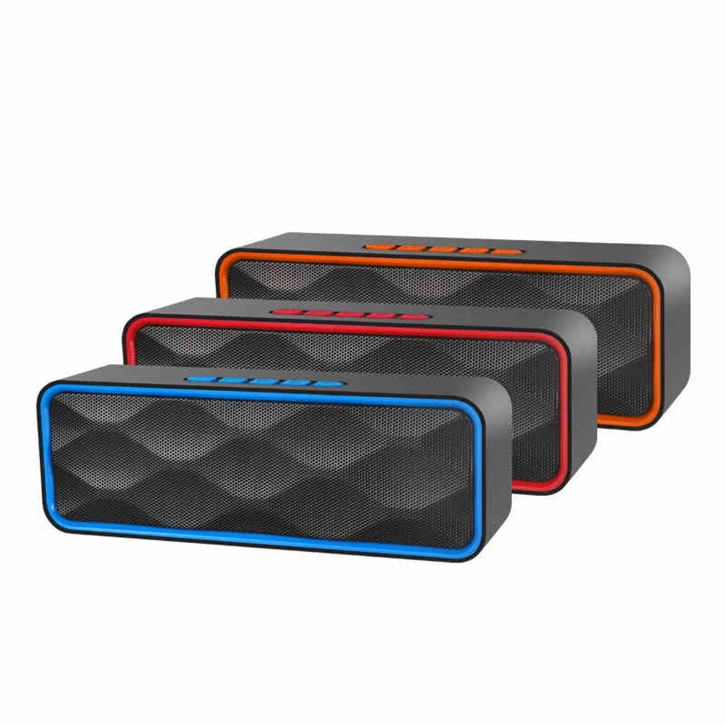 Protable Bluetooth Speaker with FM Radio USB AUX for Smartphones Orange