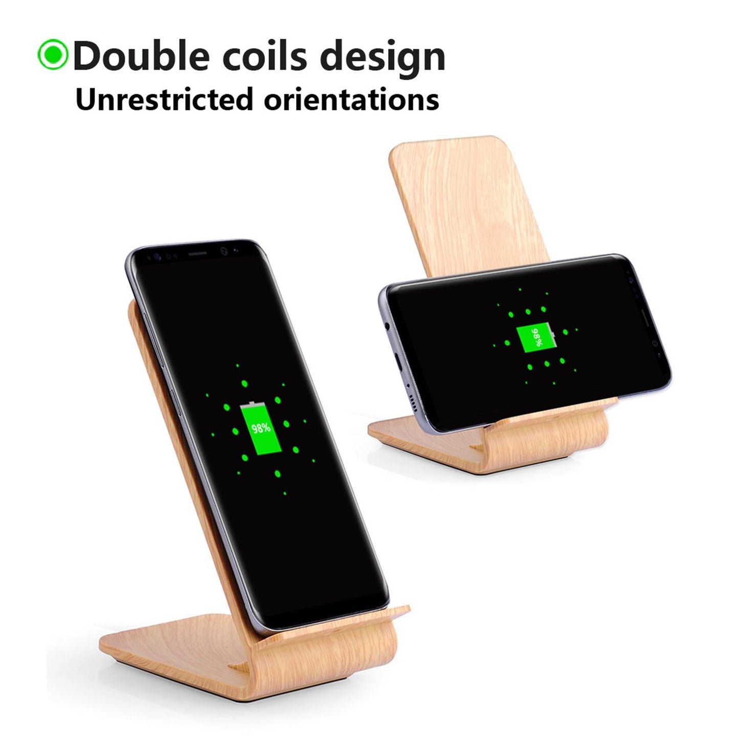 ABS Wireless Desktop Charger Quick Charge USB Cable for Mobile Phones Wooden