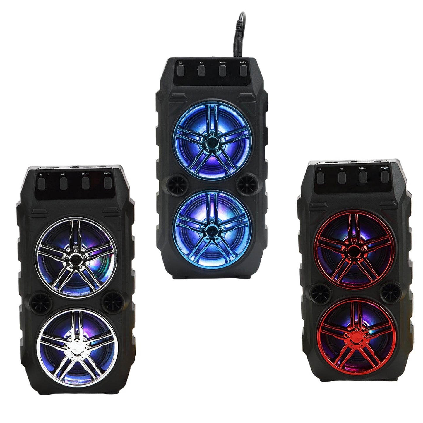 Bluetooth Karaoke Speaker USB Stereo Musical Player for Outdoor Blue