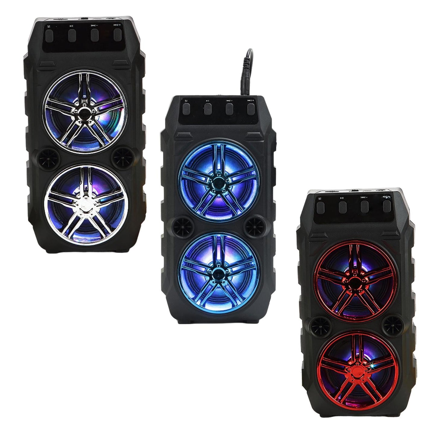 Bluetooth Karaoke Speaker USB Stereo Musical Player for Outdoor Blue