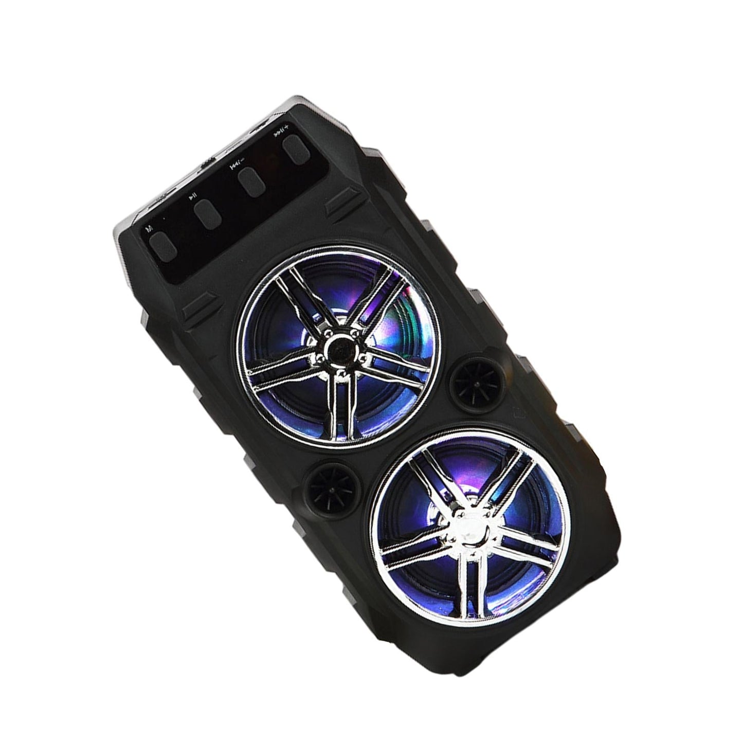 Bluetooth Karaoke Speaker USB Stereo Musical Player for Outdoor Silver Gray