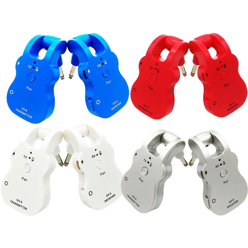 Guitar Wireless Audio Transmitter System Musical Instrument Pickup White
