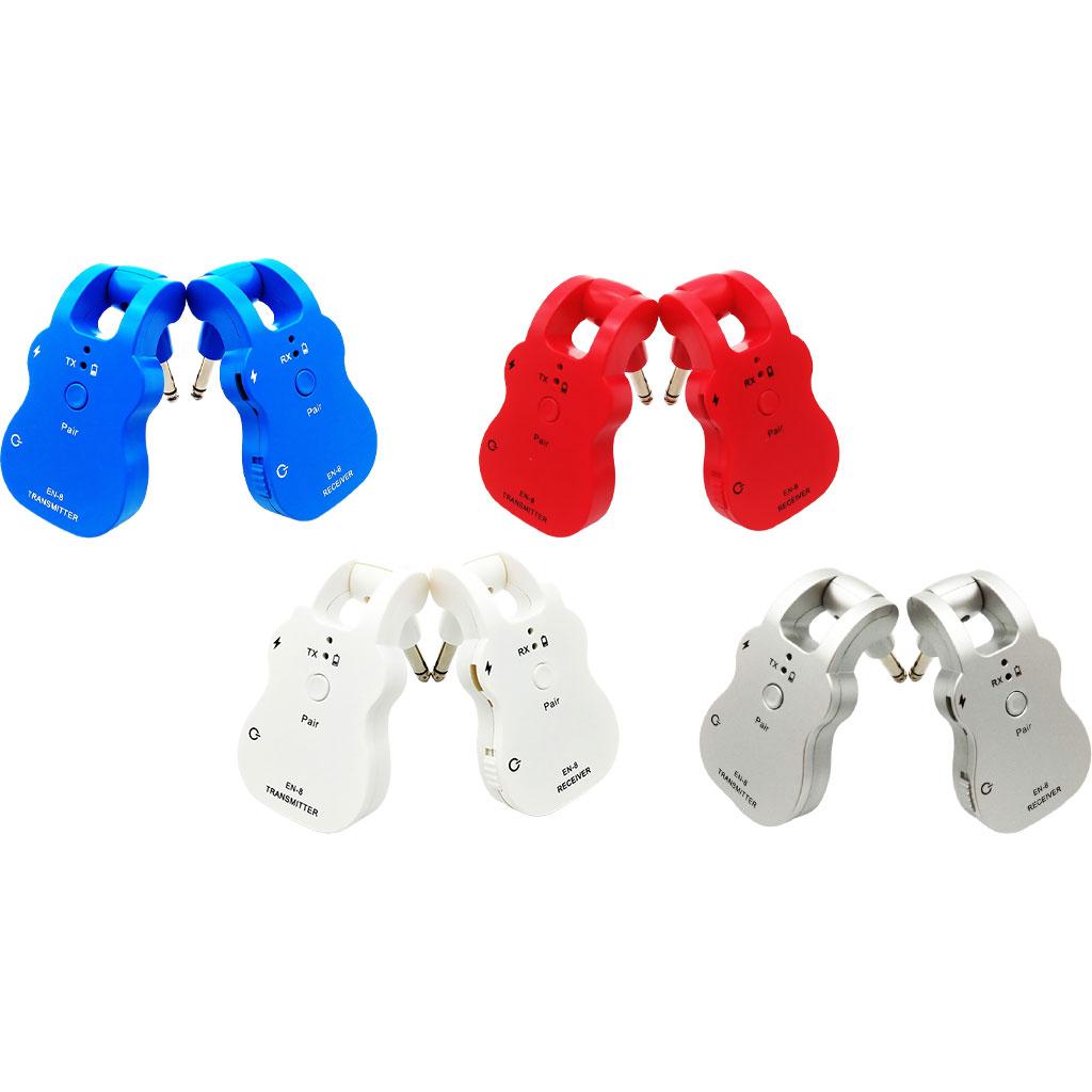 Guitar Wireless Audio Transmitter System Musical Instrument Pickup White