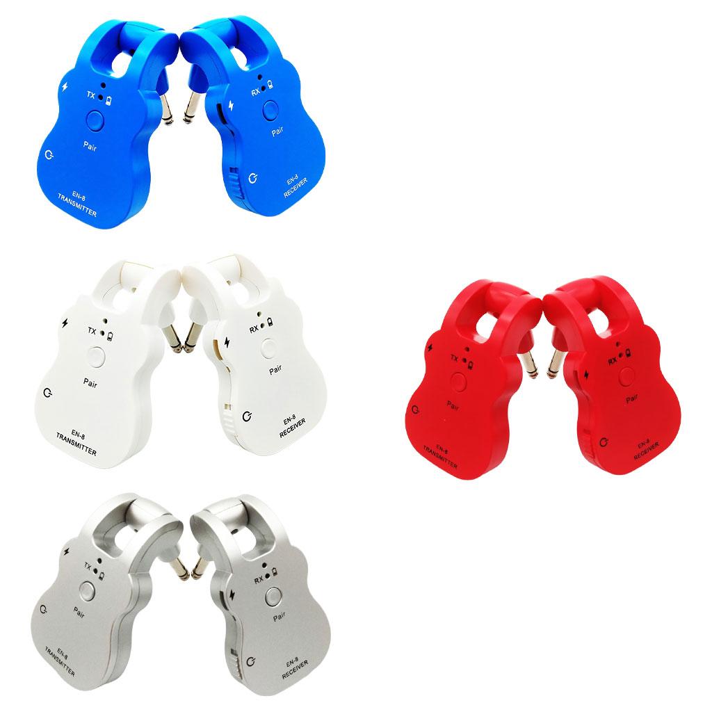 Guitar Wireless Audio Transmitter System Musical Instrument Pickup White