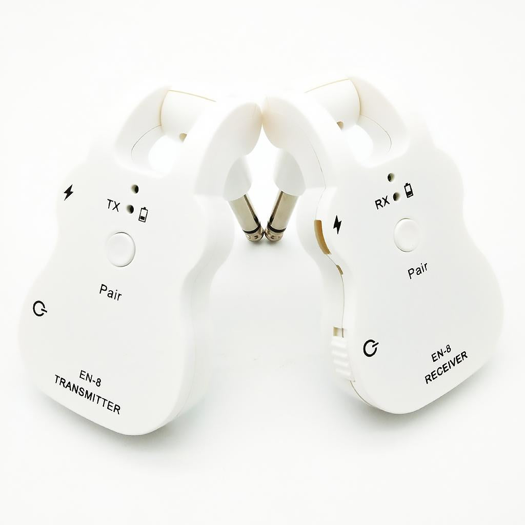 Guitar Wireless Audio Transmitter System Musical Instrument Pickup White