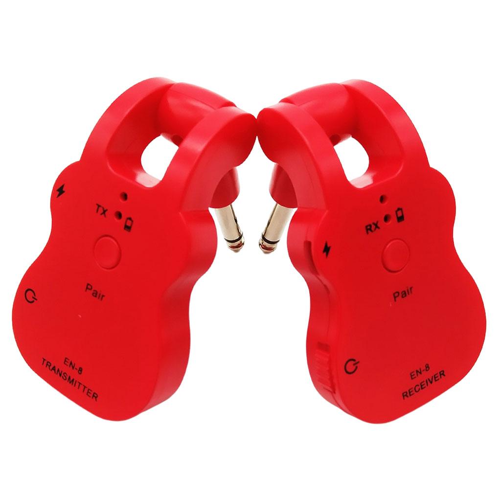 Guitar Wireless Audio Transmitter System Musical Instrument Pickup Red