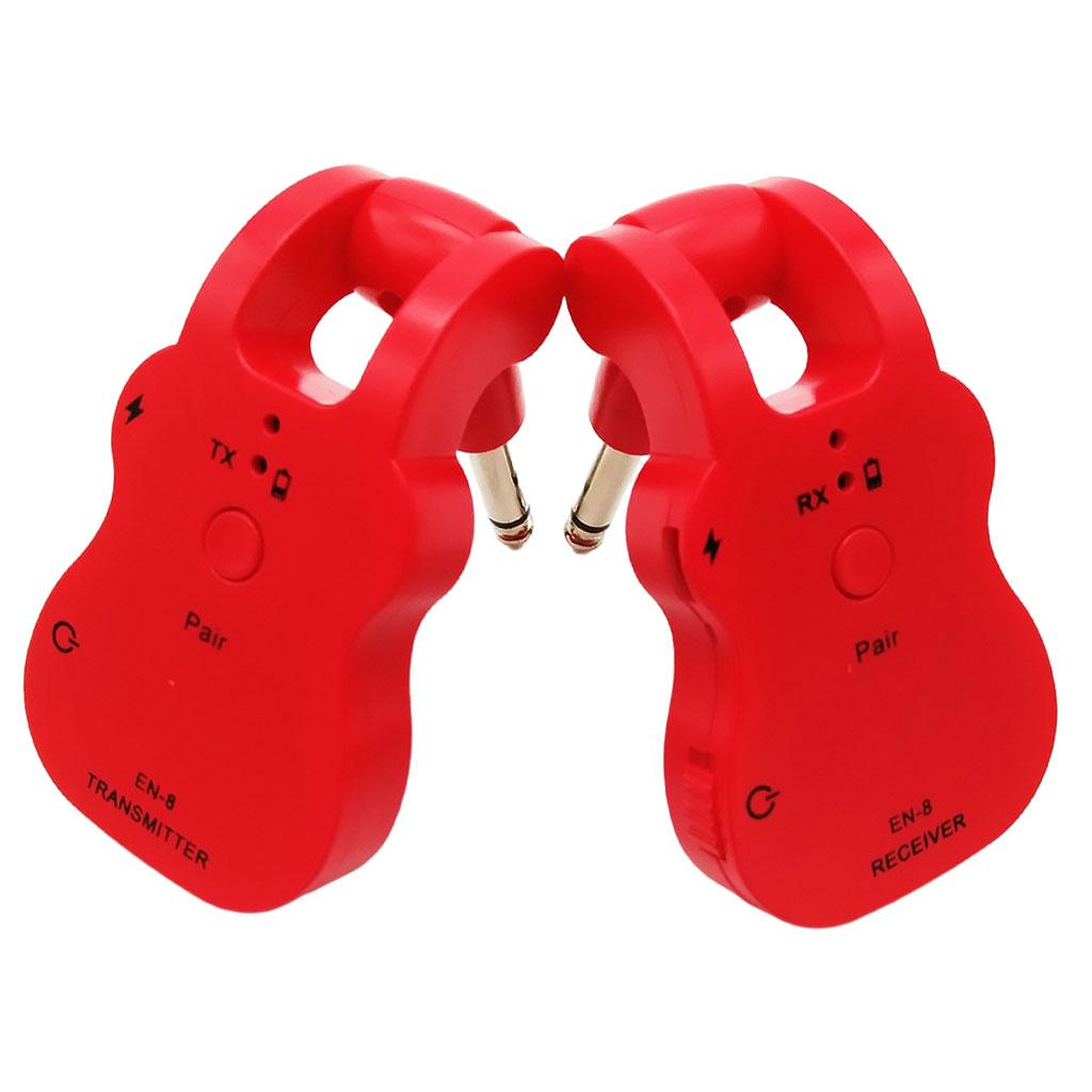 Guitar Wireless Audio Transmitter System Musical Instrument Pickup Red