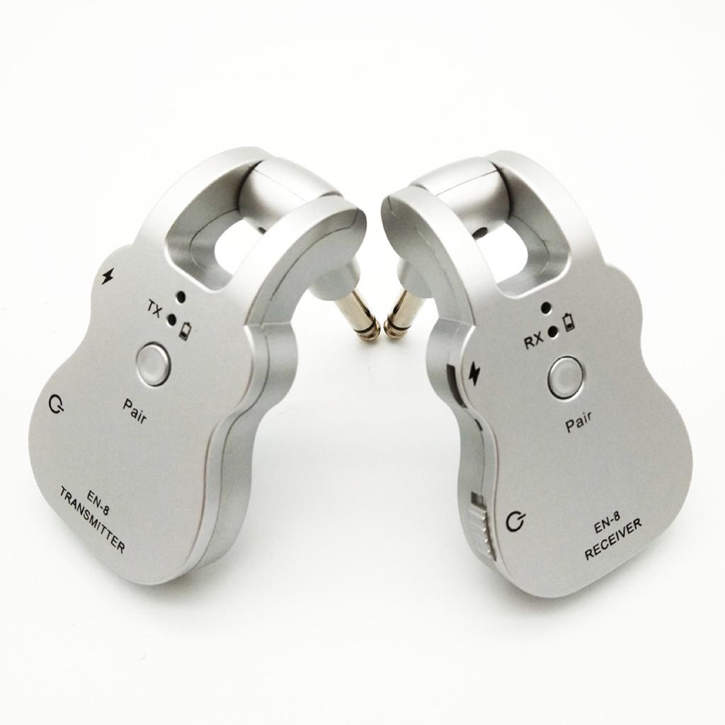 Guitar Wireless Audio Transmitter System Musical Instrument Pickup Silver