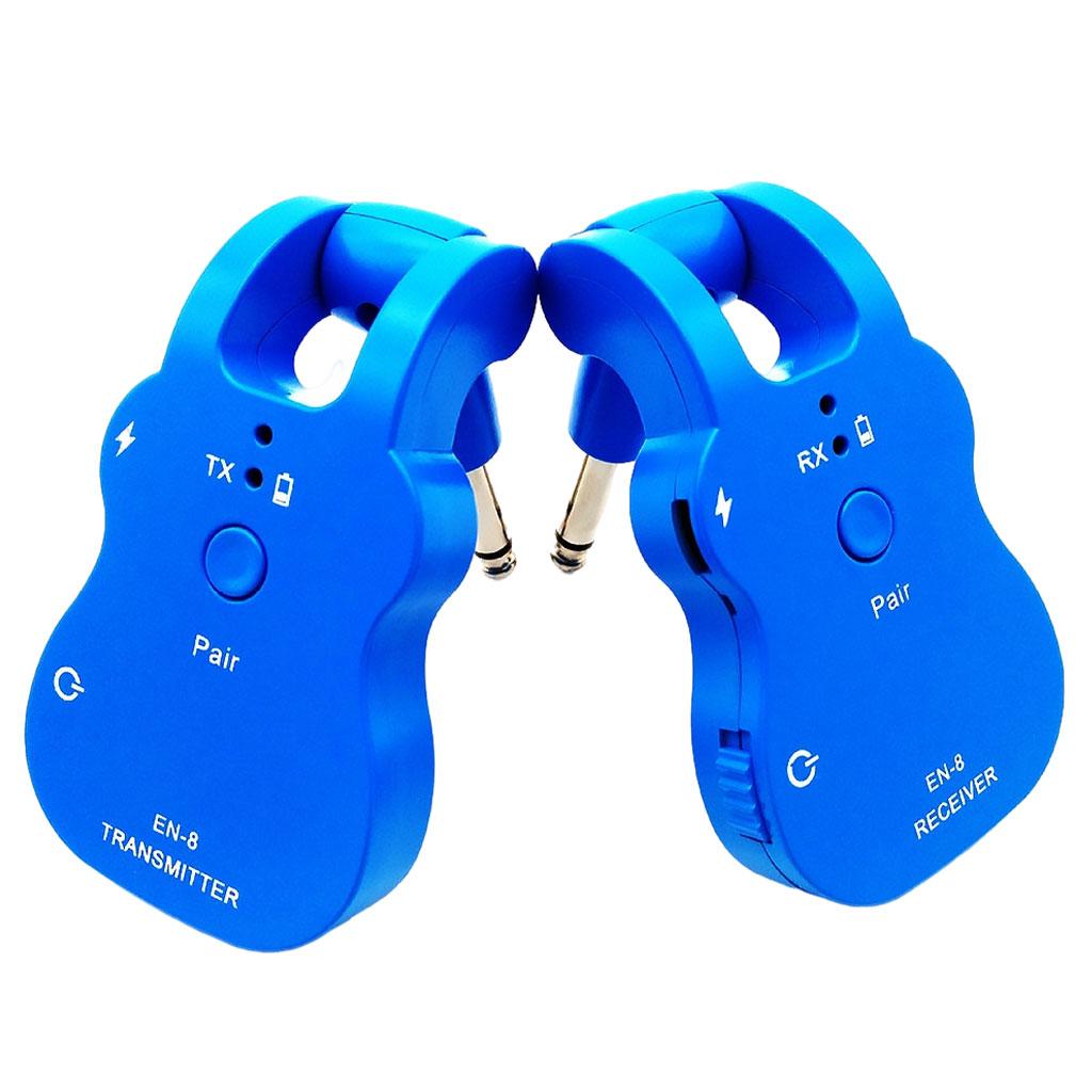 Guitar Wireless Audio Transmitter System Musical Instrument Pickup Blue