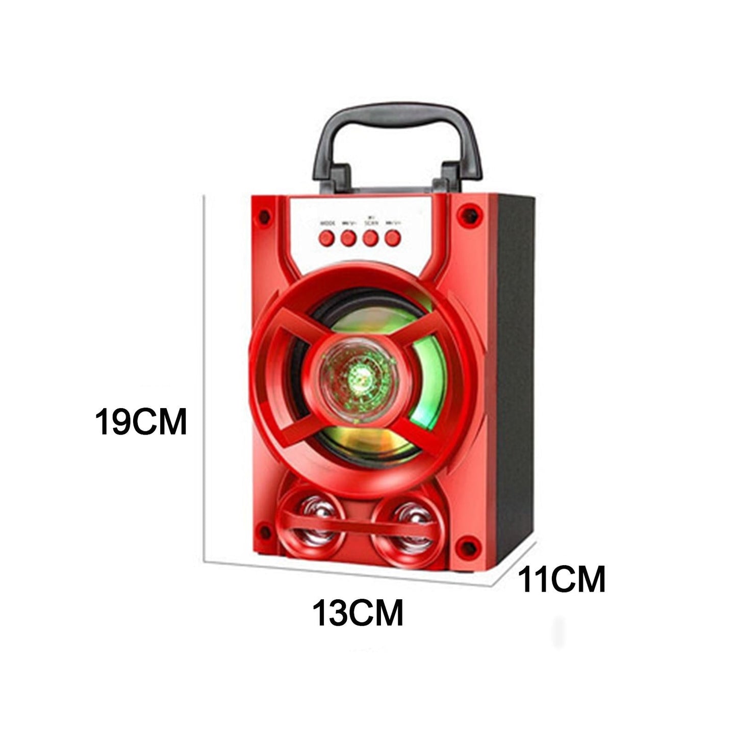 Bluetooth Karaoke Machine Speakers USB LED for Indoor Outdoor Singing Red