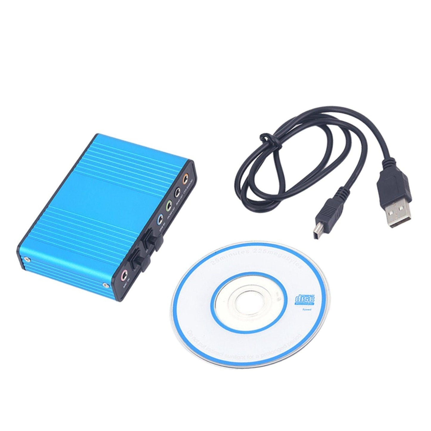 Sound Card 4 Channel 32KHz 48KHz Stereo 5.1 Audio USB 2.0 for Laptop blue
