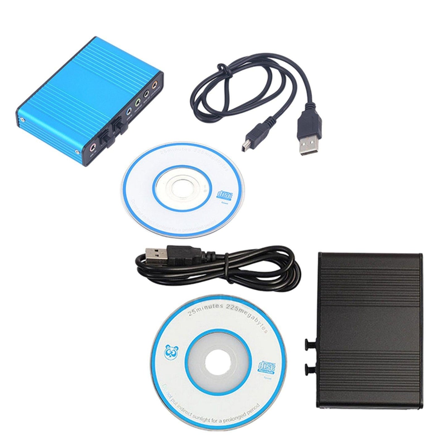 Sound Card 4 Channel 32KHz 48KHz Stereo 5.1 Audio USB 2.0 for Laptop black