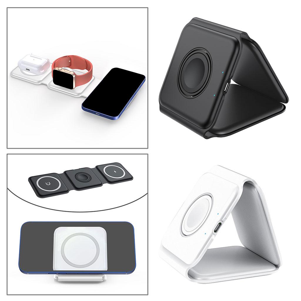 Wireless Charger 3 in 1 Charging Dock Station for AirPods i Phone White