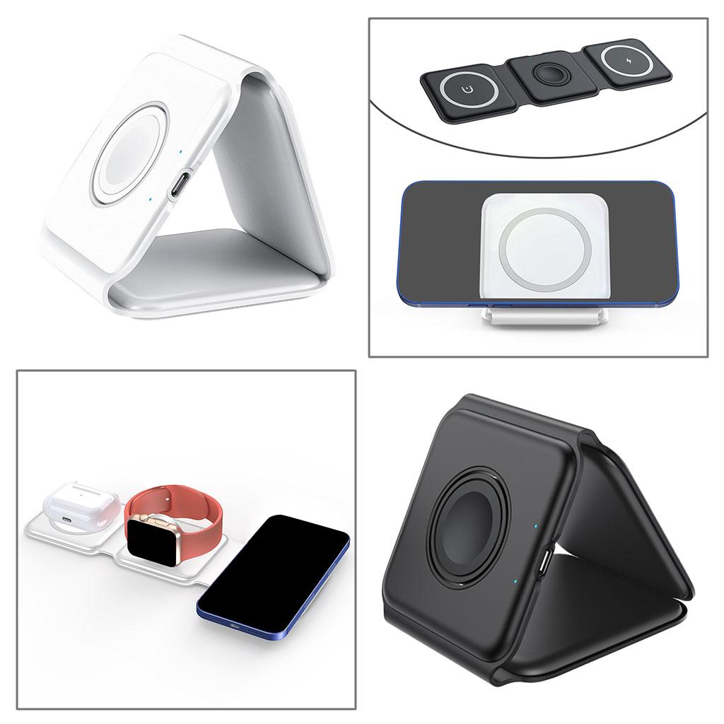 Wireless Charger 3 in 1 Charging Dock Station for AirPods i Phone White