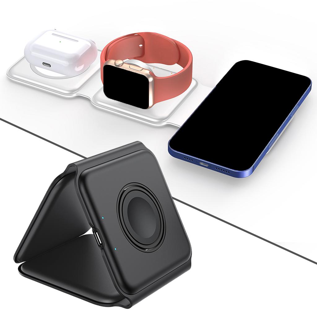 Wireless Charger 3 in 1 Charging Dock Station for AirPods i Phone Black