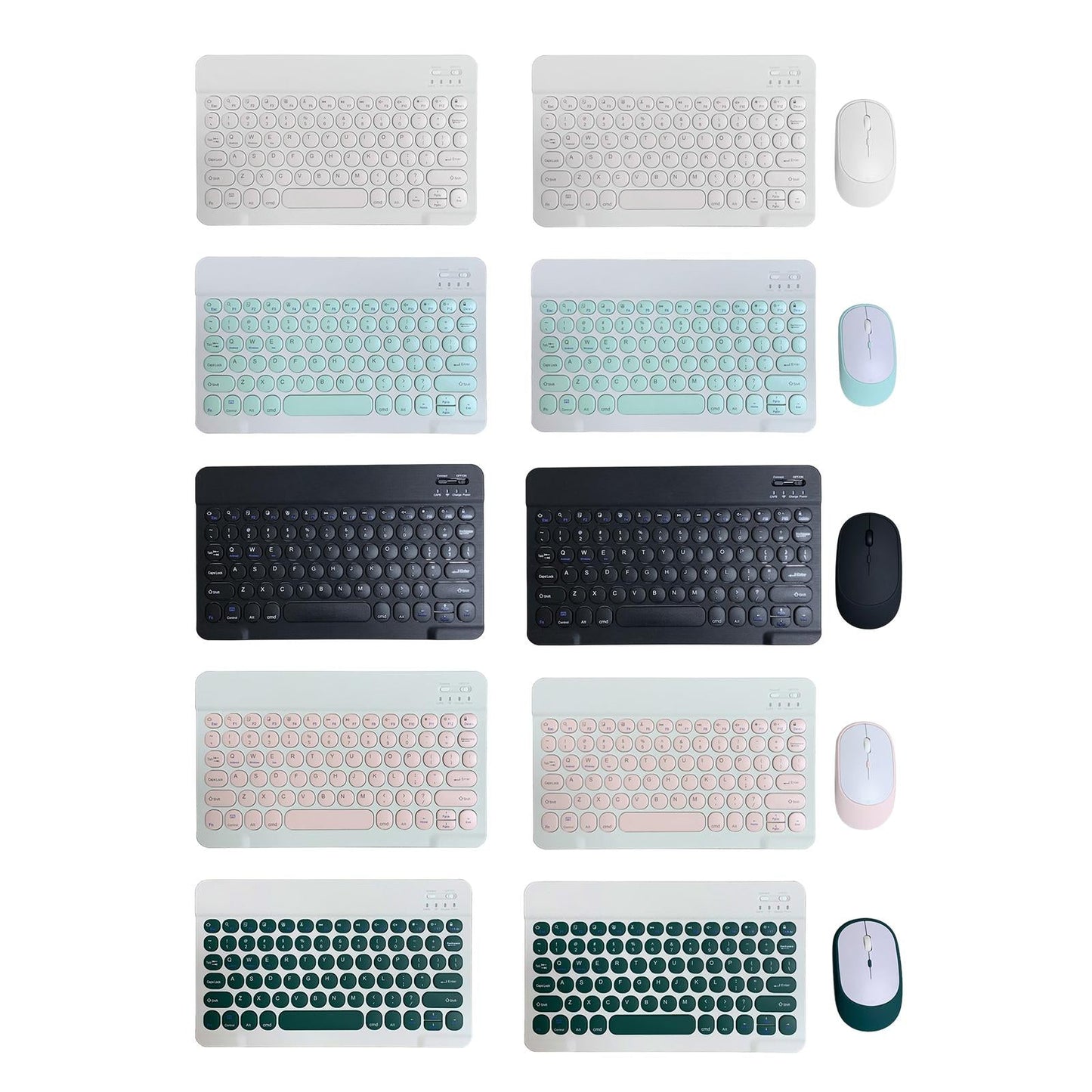 Round Keycap Wireless Bluetooth Keyboard for Phones Laptop Blue