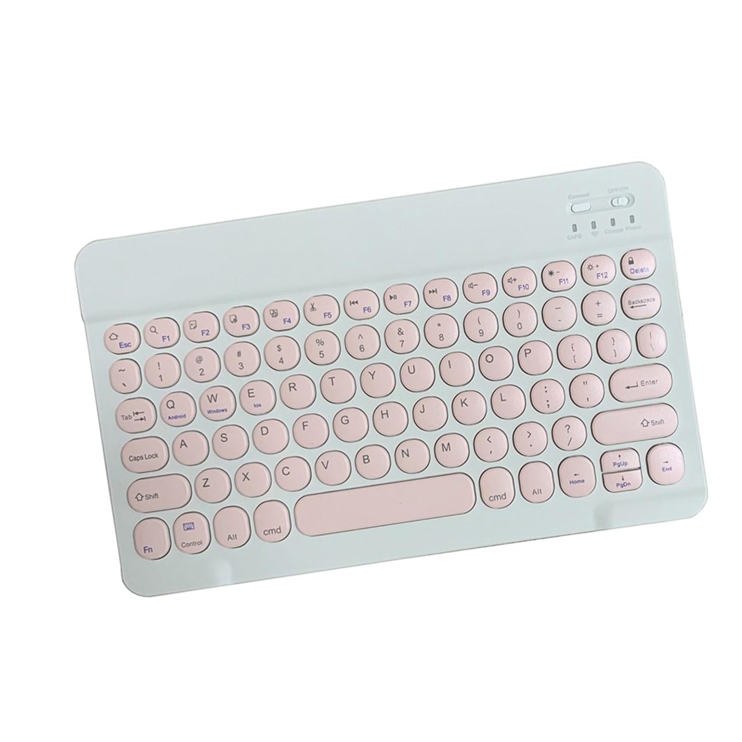 Round Keycap Wireless Bluetooth Keyboard for Phones Laptop Pink