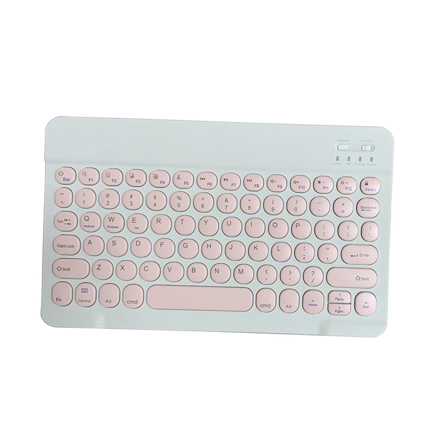 Round Keycap Wireless Bluetooth Keyboard for Phones Laptop Pink