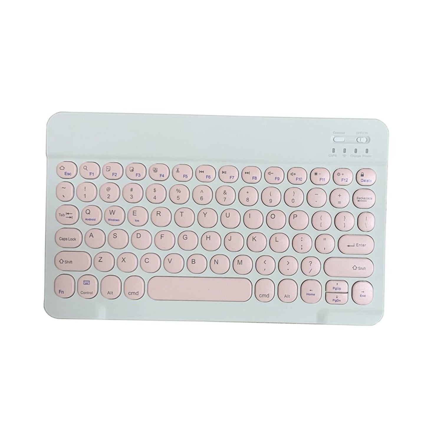 Round Keycap Wireless Bluetooth Keyboard for Phones Laptop Pink