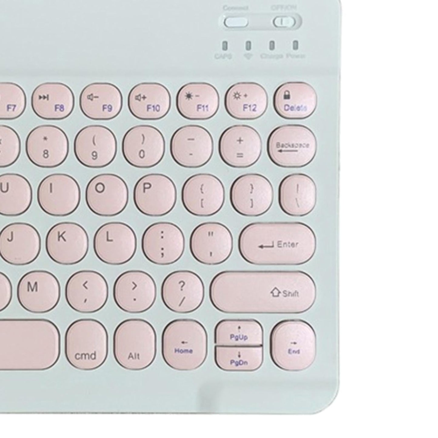 Round Keycap Wireless Bluetooth Keyboard for Phones Laptop Pink