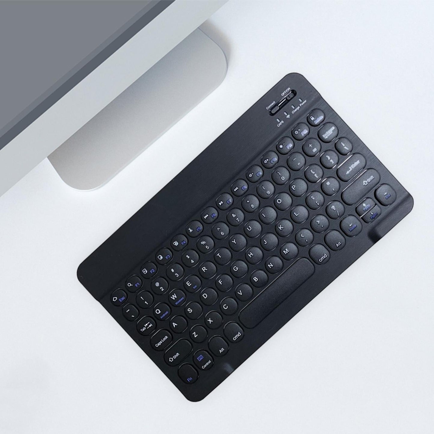 Round Keycap Wireless Bluetooth Keyboard for Phones Laptop Black