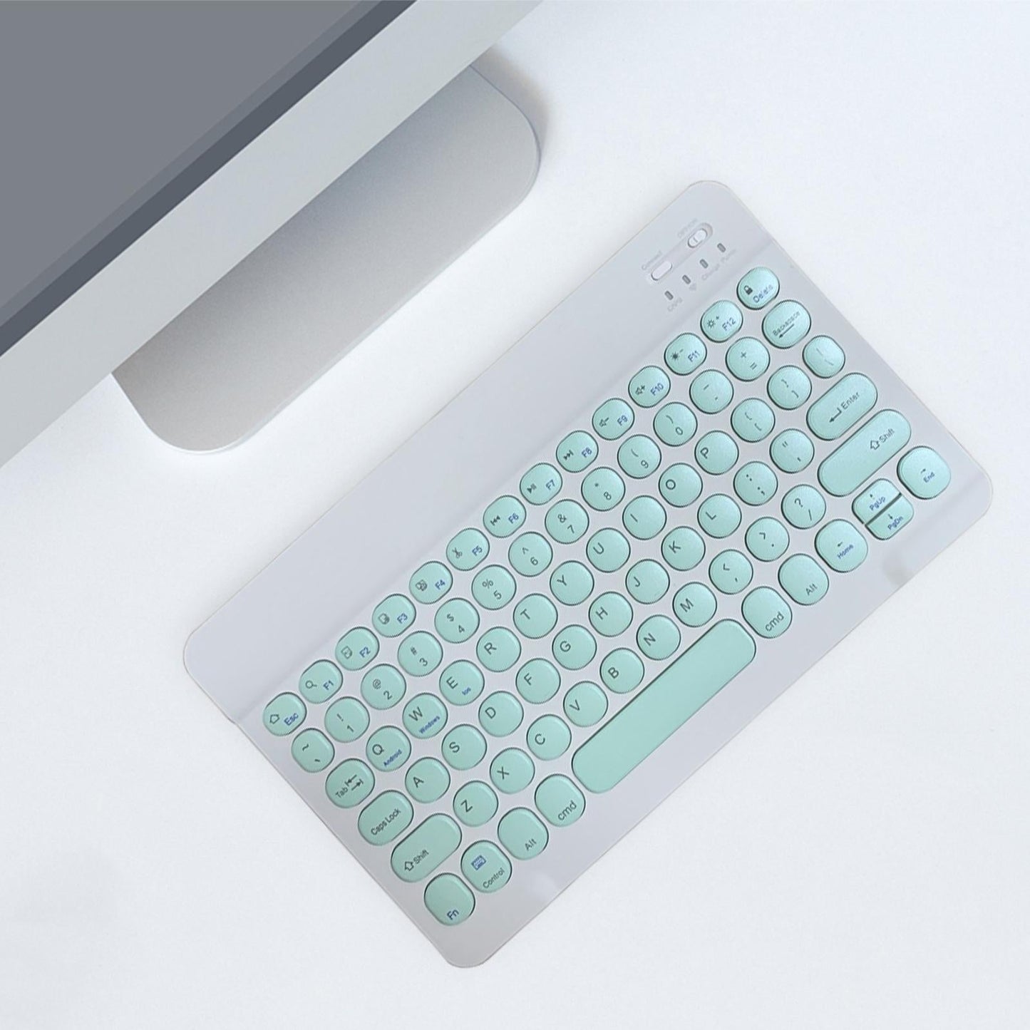 Round Keycap Wireless Bluetooth Keyboard for Phones Laptop Green