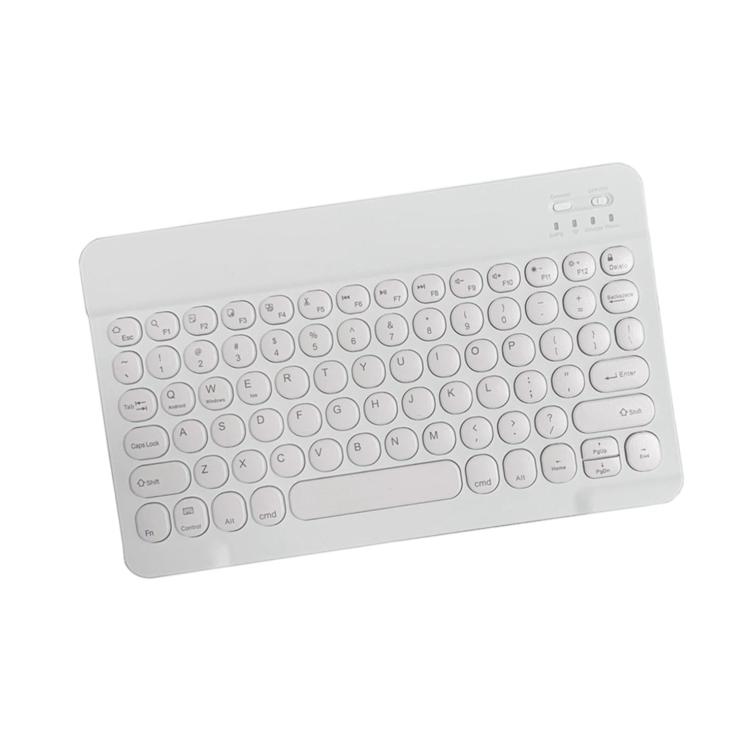 Round Keycap Wireless Bluetooth Keyboard for Phones Laptop White