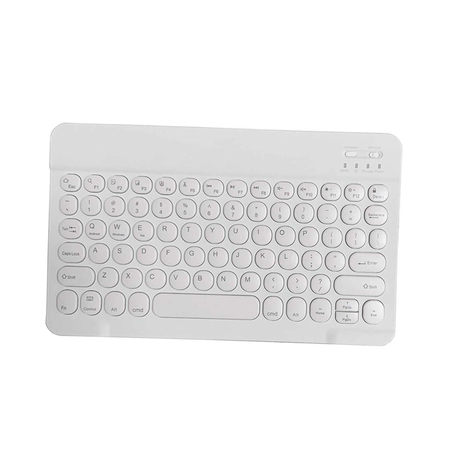 Round Keycap Wireless Bluetooth Keyboard for Phones Laptop White