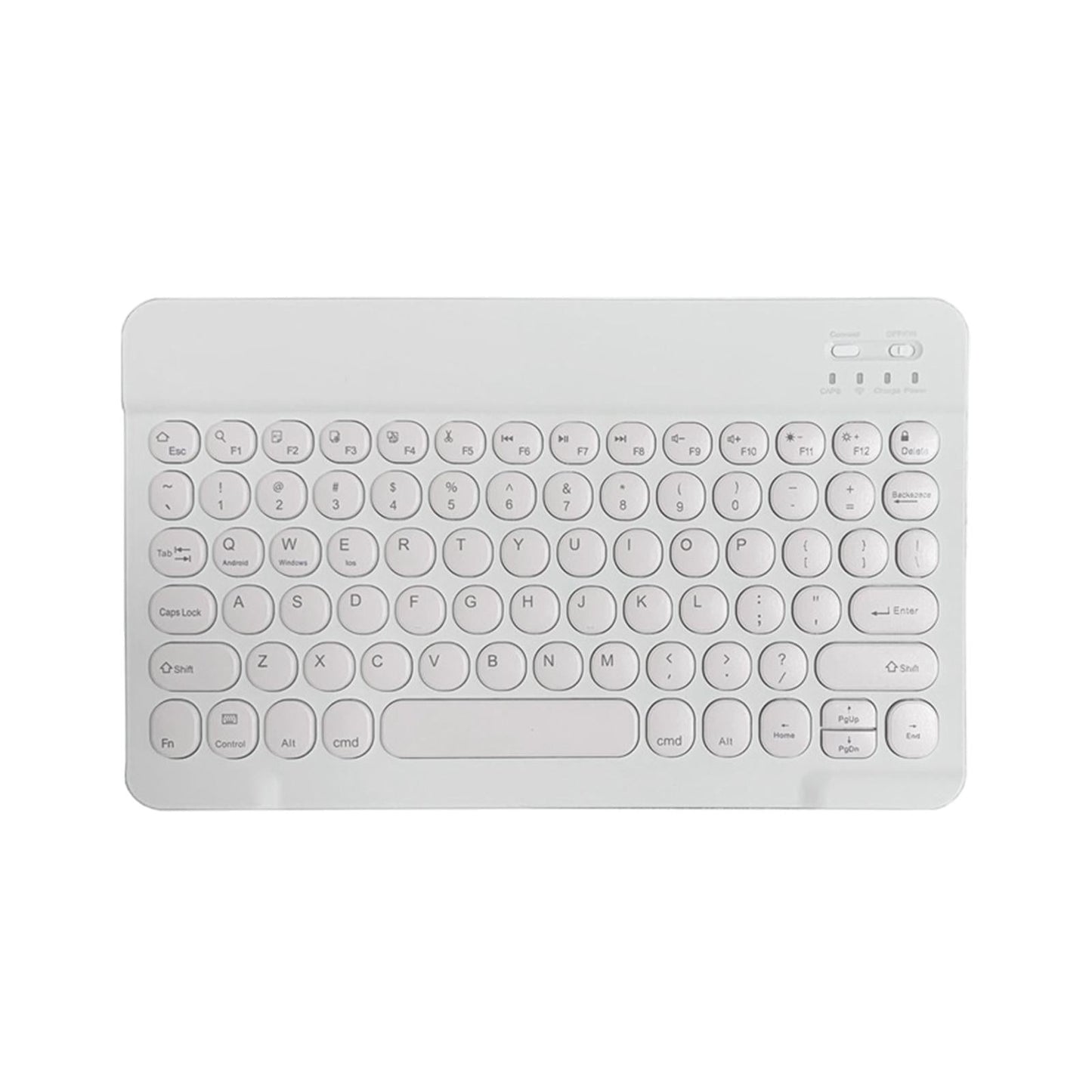 Round Keycap Wireless Bluetooth Keyboard for Phones Laptop White