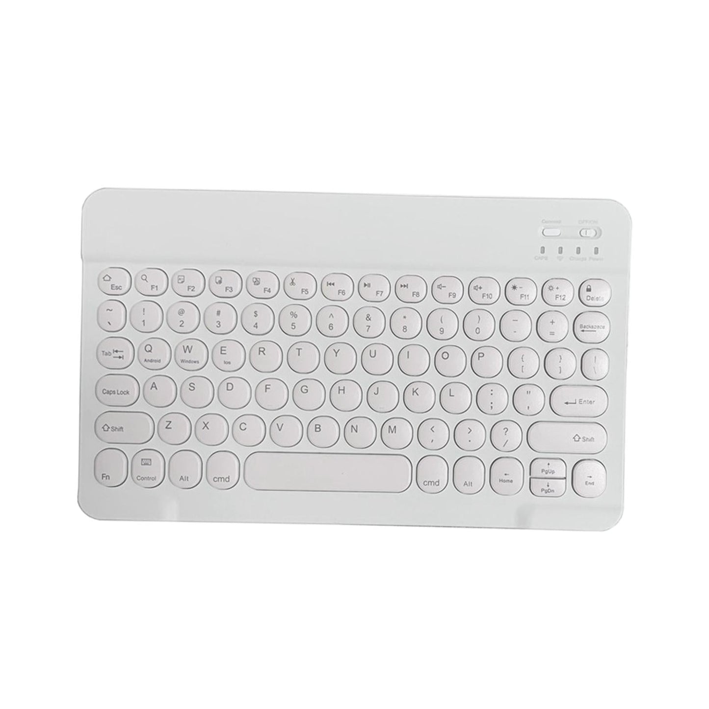 Round Keycap Wireless Bluetooth Keyboard for Phones Laptop White