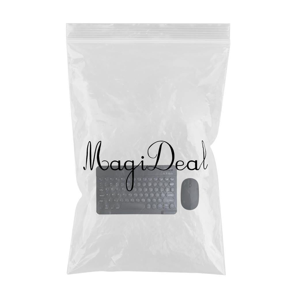 Round Keycap Wireless Bluetooth Keyboard for Phones Laptop Black with Mouse