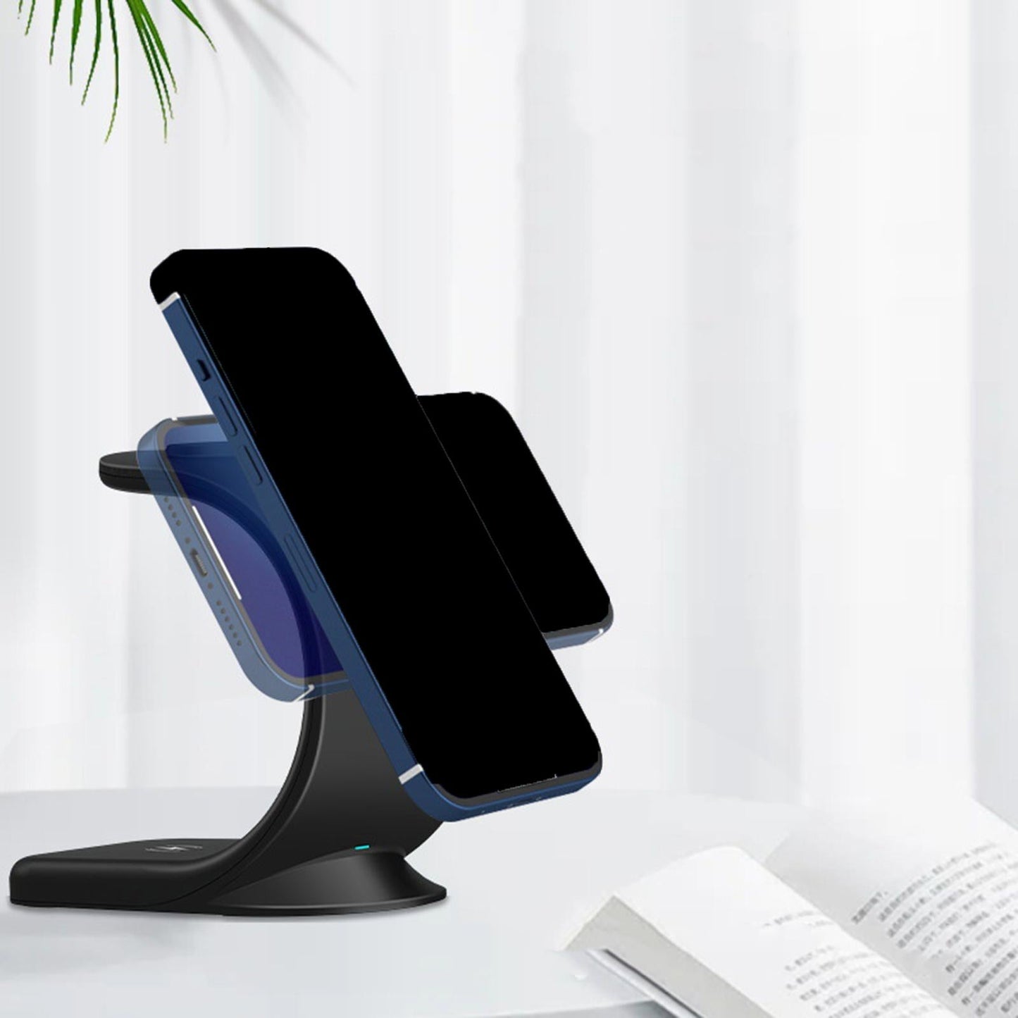 3 in 1 Wireless Magnetic Charger for Earphones 12 Max Pro 11/x/xr iwatch White