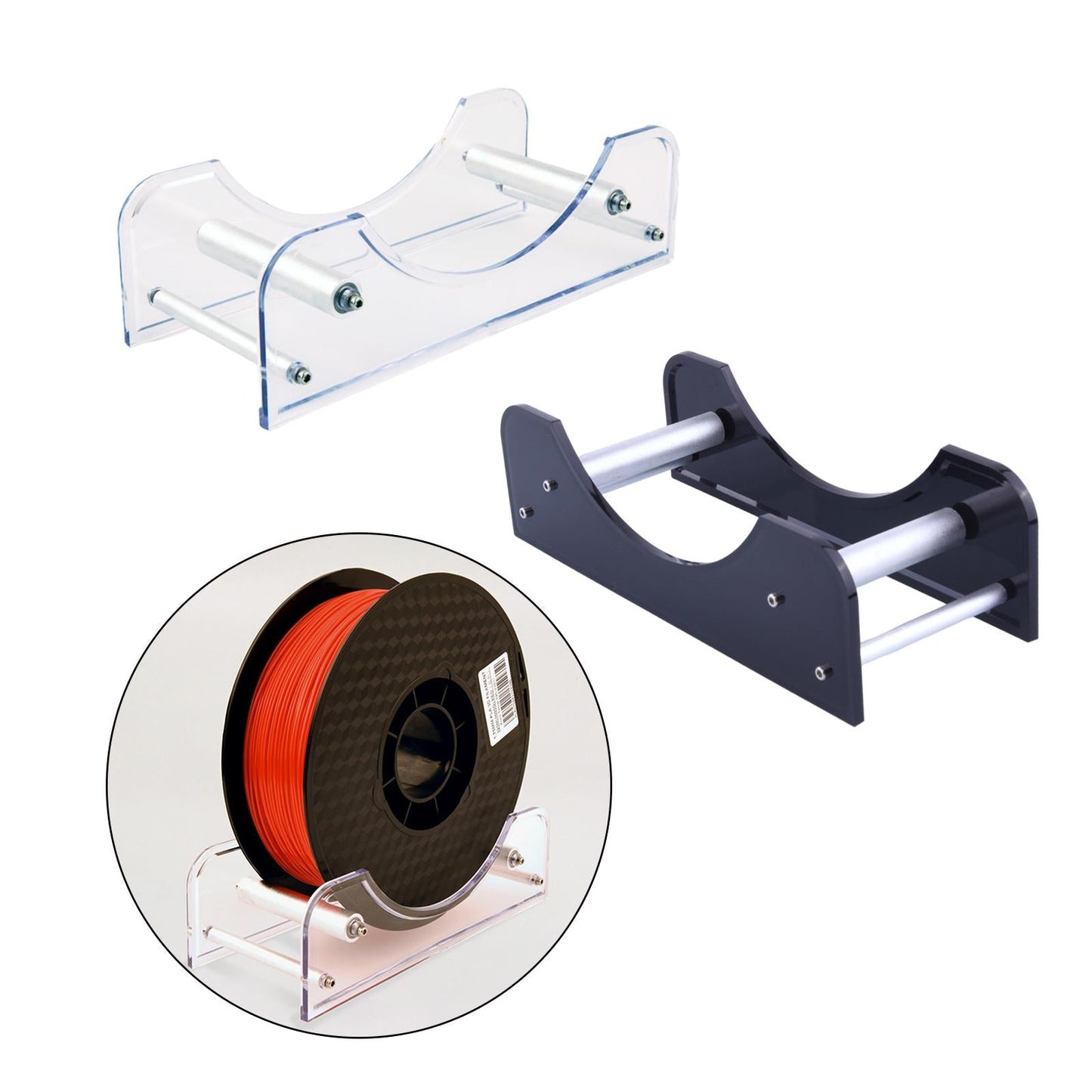 3D Printer Spool Holder Rack with Bearing for PLA Material PETG transparent