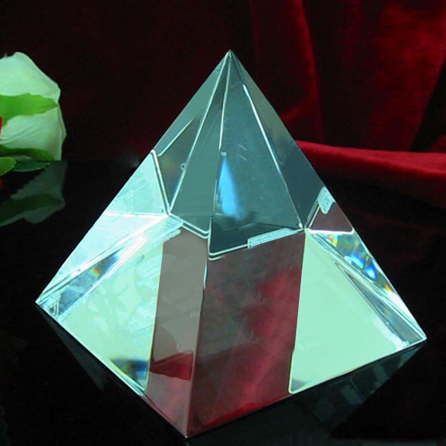 50mm Clear Crystal Pyramid Prism Ornament Photography Science Optics DIY