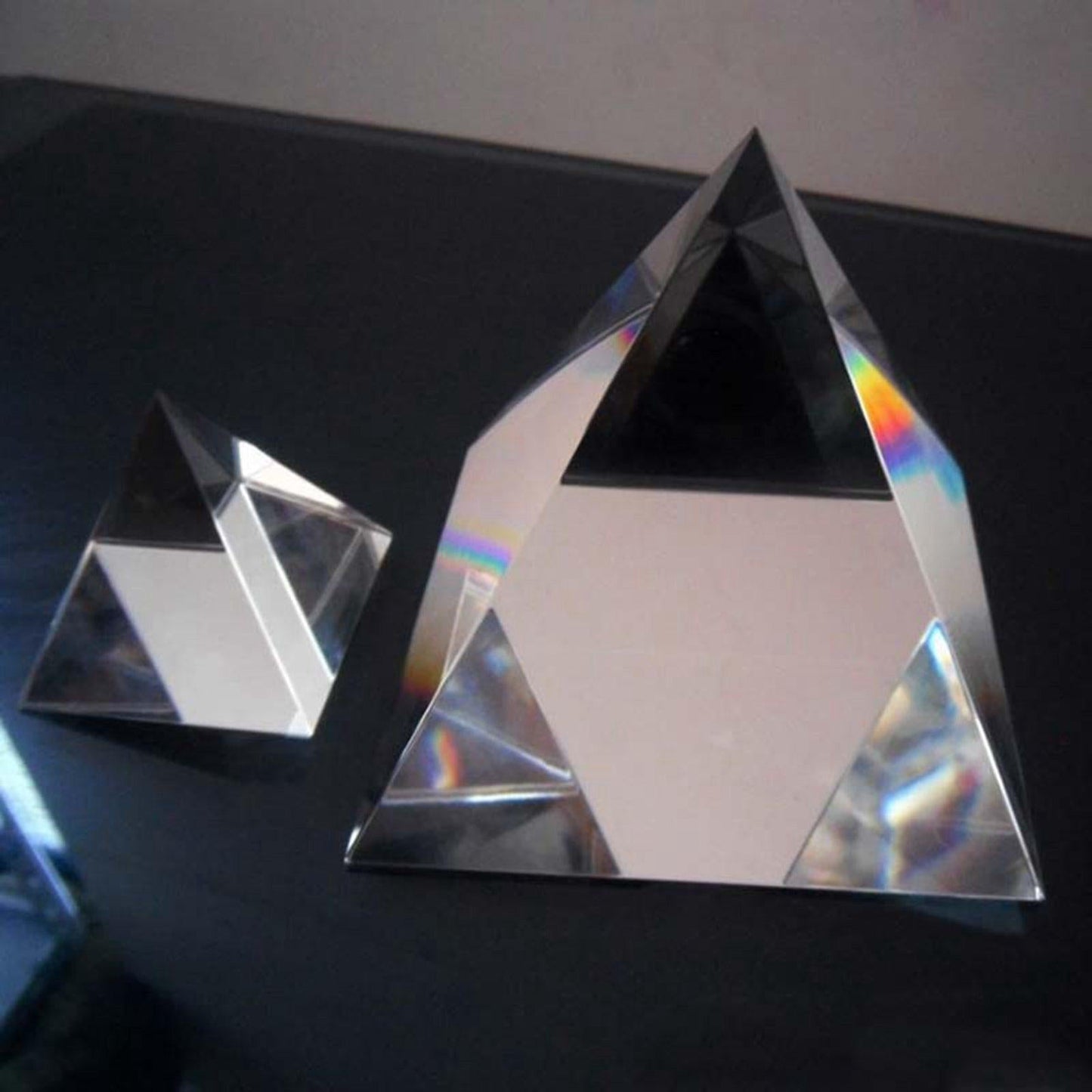 50mm Clear Crystal Pyramid Prism Ornament Photography Science Optics DIY