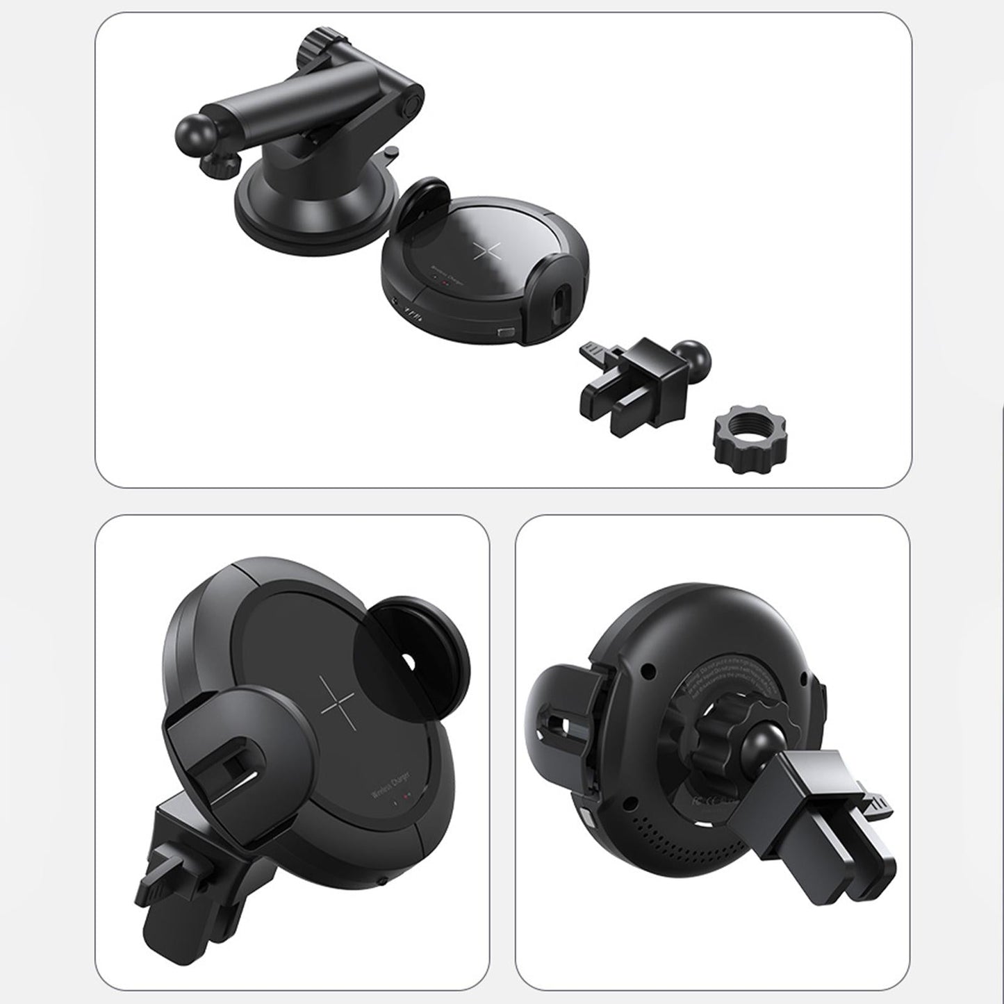 Wireless Automatic Clamping Car Phone Holder Fast Charger Mount Holder 15W